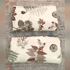 Rare Piazza Surinam Botanical Print Linen Custom Pinch Pleat Drapes